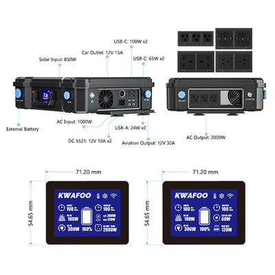 Giá tốt. MPPT sạc trạm năng lượng mặt trời di động 2000W với Bluetooth và WIFI APP trực tuyến