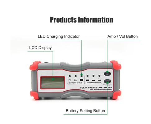Giá tốt. Bộ điều khiển sạc năng lượng mặt trời kỹ thuật số PWM 5 giai đoạn 600W IP65 trực tuyến