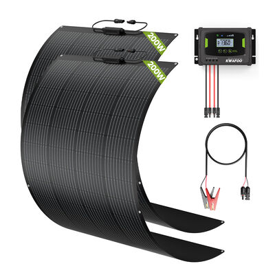 Bộ pin mặt trời 400w với bộ điều khiển sạc mppt và 2 tấm pin mặt trời bán linh hoạt, phù hợp với 8 loại ắc quy khác nhau, theo dõi dữ liệu hệ thống trên điện thoại di động