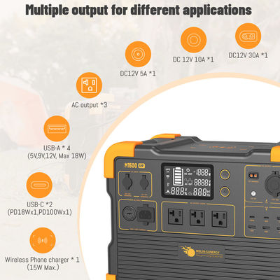 Giá tốt. Máy phát điện năng lượng mặt trời UPS 2200W với Pin Lithium LFP 1536Wh, Đầu vào Tấm pin mặt trời 600W và Thời gian sạc 2 giờ trực tuyến